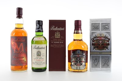 Lot 346 - BALLANTINE'S 17 YEAR OLD 50CL, M 2000 75CL AND CHIVAS REGAL 12 YEAR OLD 75CL