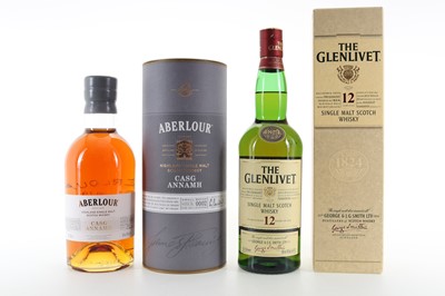 Lot 355 - ABERLOUR CASG AMNANH BATCH #2 AND GLENLIVET 12 YEAR OLD