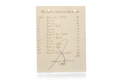 Lot 1798 - ALAN MORTON OF RANGERS F.C., EXPENSES CLAIM