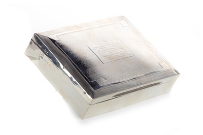 Lot 1801 - RANGERS F.C. VS. ARSENAL F.C., SILVER PRESENTATION CIGARETTE CASKET