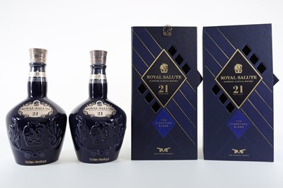 Lot 28 - 2 BOTTLES OF CHIVAS ROYAL SALUTE 21 YEAR OLD KRISTJANA S WILLIAMS LIMITED EDITION