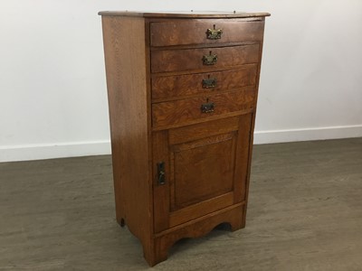 Lot 209 - OAK AND BURR WOOD RECORD CABINET