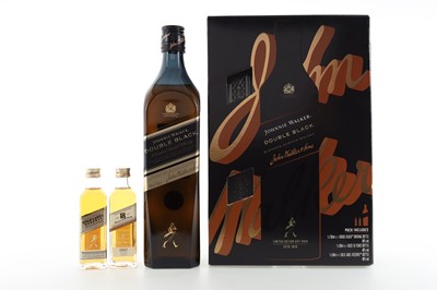 Lot 348 - JOHNNIE WALKER DOUBLE BLACK GIFT PACK WITH 2 MINIATURES