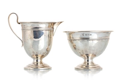 Lot 1066 - GEORGE V SILVER SHERBET BOWL AND JUG