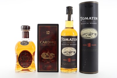 Lot 73 - TOMATIN 10 YEAR OLD AND CARDHU 12 YEAR OLD