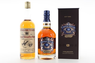 Lot 89 - CHIVAS REGAL 18 YEAR OLD AND CHIVAS BROTHERS ROYAL STRATHYYTHAN 75CL