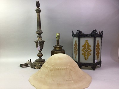 Lot 246 - CHINESE BRASS TABLE LAMP