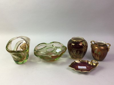 Lot 270 - MALING PINK LUSTRE SALAD BOWL