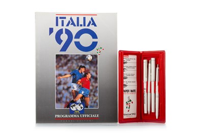 Lot 1808 - ITALIA '90, PAPERMATE PEN SET AND PROGRAMME