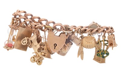 Lot 491 - GOLD CHARM BRACELET