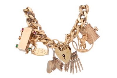 Lot 529 - GOLD CHARM BRACELET