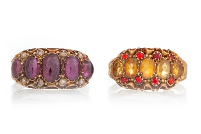 Lot 515 - TWO VICTORIAN GEM SET RINGS