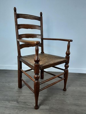 Lot 330 - OAK LADDER BACK CHAIR