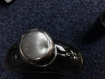 Lot 111 - LEATHER CASED DUO DRINK FLASKS