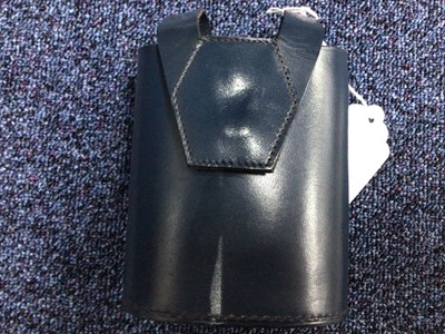 Lot 111 - LEATHER CASED DUO DRINK FLASKS