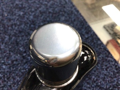 Lot 111 - LEATHER CASED DUO DRINK FLASKS
