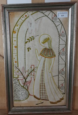 Lot 113 - JESSIE MACDONALD ARTS & CRAFTS EMBROIDERED PANEL