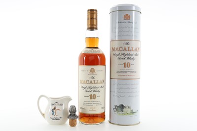 Lot 70 - MACALLAN 10 YEAR OLD 1990S WITH SLEEPING BARREL STOPPER AND WATER JUG