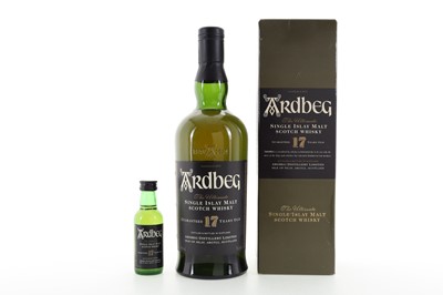 Lot 76 - ARDBEG 17 YEAR OLD WITH MATCHING MINIATURE