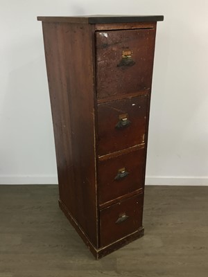 Lot 353 - STAINED PINE FOUR DRAWER FILING CABINET