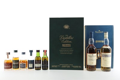 Lot 136 - CLASSIC MALTS TALISKER AND CRAGGANMORE SET (2 X 20CL) AND DISTILLERS EDITION MINIATURE SET (6 X 5CL)