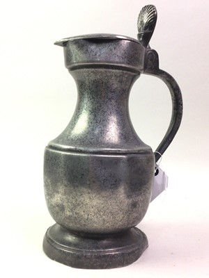 Lot 459 - PEWTER TAPPIT HEN JUG WITH LID