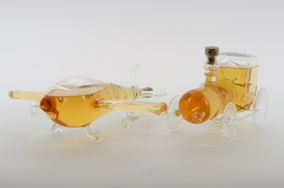 Lot 162 - 2 NOVELTY 50CL DECANTERS - IN THE SHAPE OF A PLANE AND A TRAIN