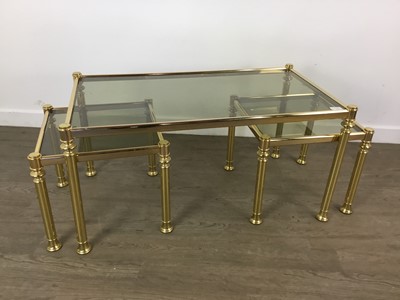 Lot 346 - BRASS NEST OF OCCASIONAL TABLES