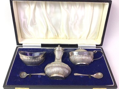 Lot 444 - ELIZABETH II SILVER CONDIMENT SET