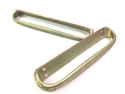 Lot 414 - PAIR OF BRASS DOOR HANDLES