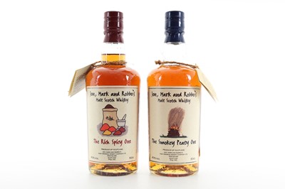 Lot 174 - JOHN, MARK AND ROBBO'S 'THE SMOKEY PEATY ONE' 50CL AND 'THE RICH SPICY ONE' 50CL