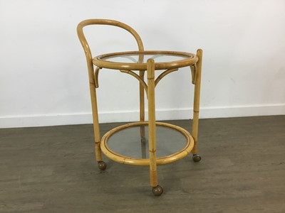 Lot 461 - BAMBOO AND GLASS SERVING TROLLEY