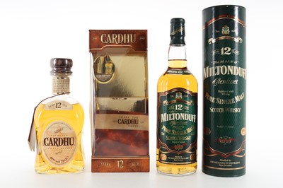 Lot 157 - CARDHU 12 YEAR OLD 75CL AND MILTONDUFF 12 YEAR OLD 75CL