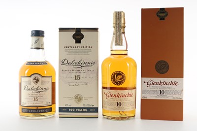 Lot 165 - DALWHINNIE 15 YEAR OLD CENTENARY AND GLENKINCHIE 10 YEAR OLD