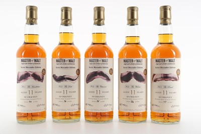 Lot 185 - MASTER OF MALT M'ORKNEY 11 YEAR OLD MOVEMBER 2009 EDITIONS 1 TO 5