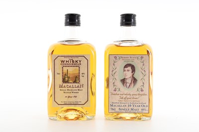 Lot 190 - 2 BOTTLES OF MACALLAN 10 YEAR OLD WHISKY CONNOISSEUR