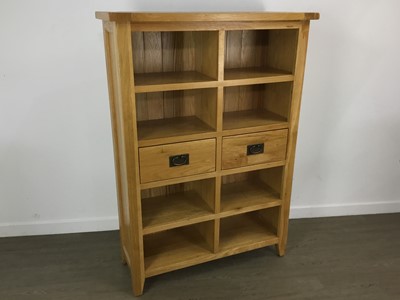 Lot 480 - MODERN OAK OPEN BOOKCASE