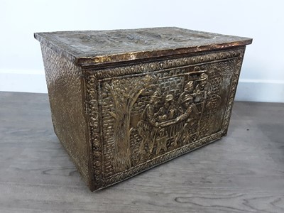 Lot 545 - TWO BRASS LOG BOXES