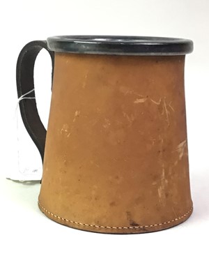 Lot 586 - LEATHER BOUND TANKARD