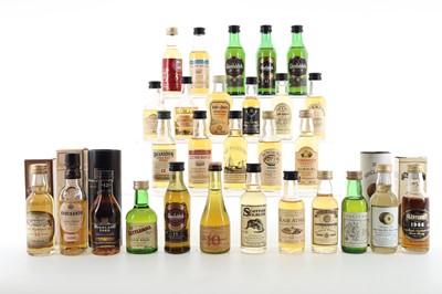 Lot 201 - 28 ASSORTED WHISKY MINIATURES