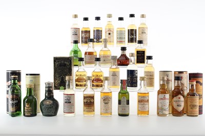 Lot 216 - 28 ASSORTED WHISKY MINIATURES