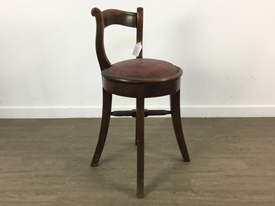 Lot 358 - MAHOGANY BAR STYLE STOOL / CHAIR