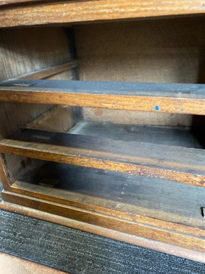 Lot 1486 - VICTORIAN OAK HABERDASHERY COUNTER TOP CHEST