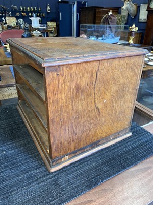 Lot 1486 - VICTORIAN OAK HABERDASHERY COUNTER TOP CHEST