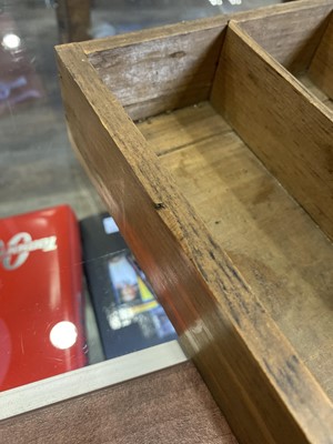 Lot 1486 - VICTORIAN OAK HABERDASHERY COUNTER TOP CHEST