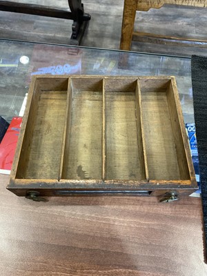 Lot 1486 - VICTORIAN OAK HABERDASHERY COUNTER TOP CHEST