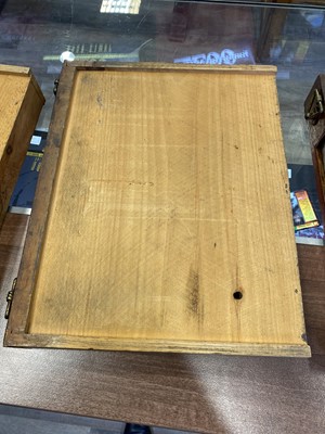 Lot 1486 - VICTORIAN OAK HABERDASHERY COUNTER TOP CHEST