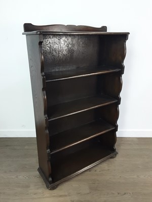 Lot 653 - ERCOL OAK OPEN BOOKCASE