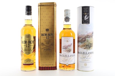 Lot 248 - MCCLELLAND'S 16 YEAR OLD 75CL AND ROB ROY 12 YEAR OLD