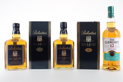 Lot 48 - GLENLIVET 12 YEAR OLD 75CL AND 2 BOTTLES OF BALLANTINE'S 12 YEAR OLD